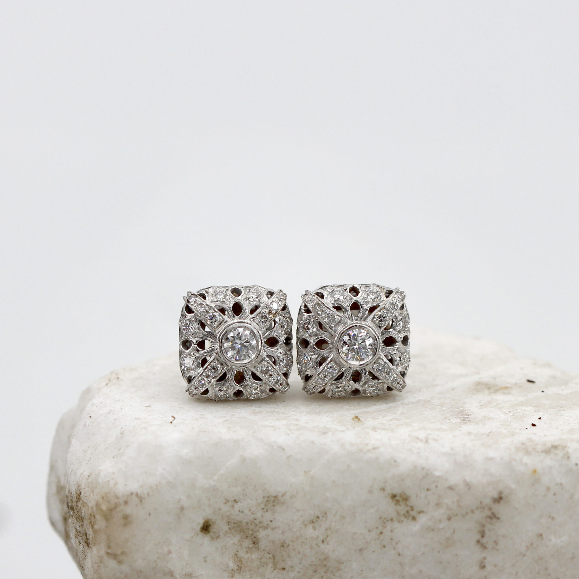 Anna Gioielli Stile Orafo Fiorentino orecchini oro bianco 0,57 ct