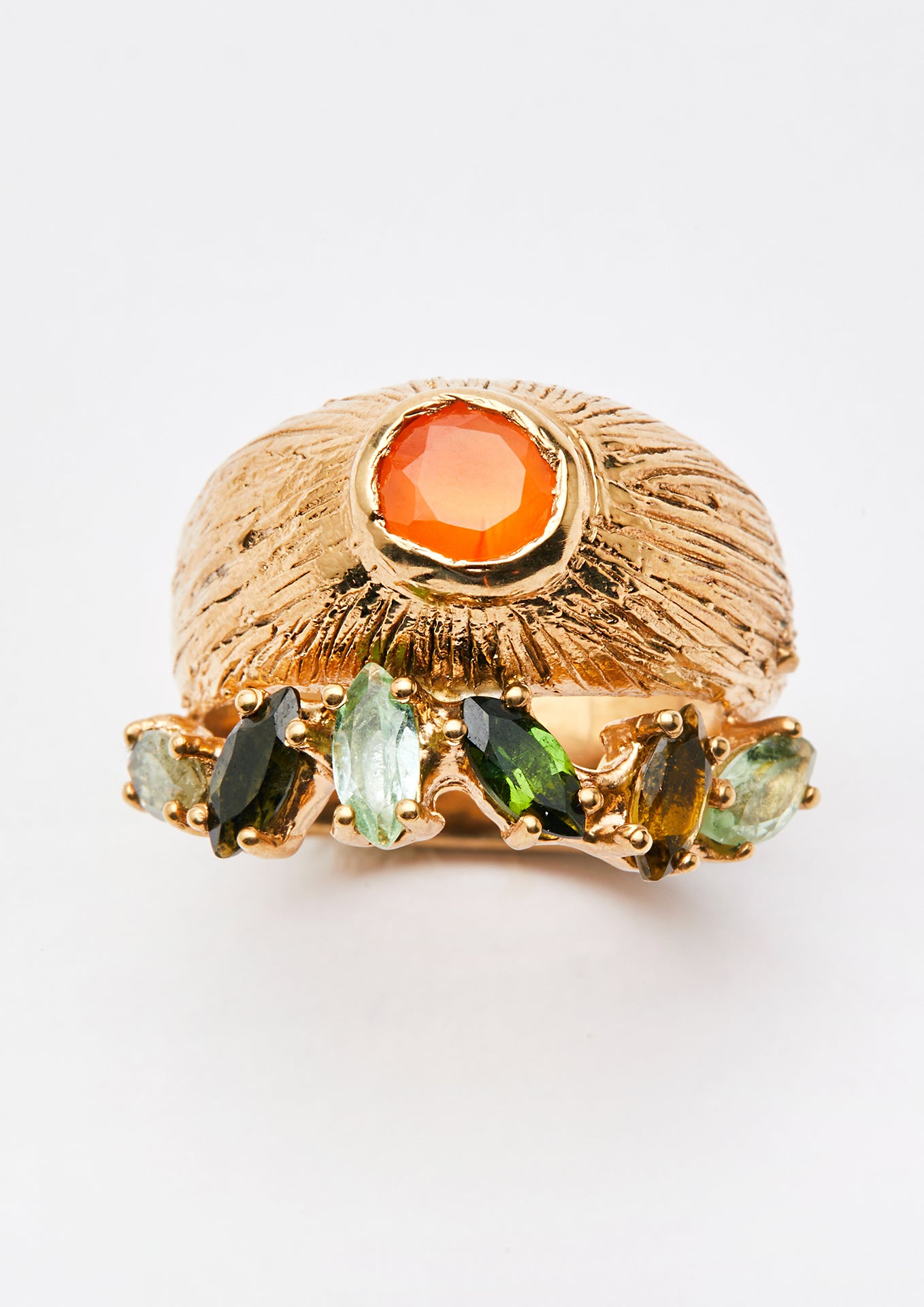 Voodoo Jewels Bold Shapes Ogoun anello corniola tormaline