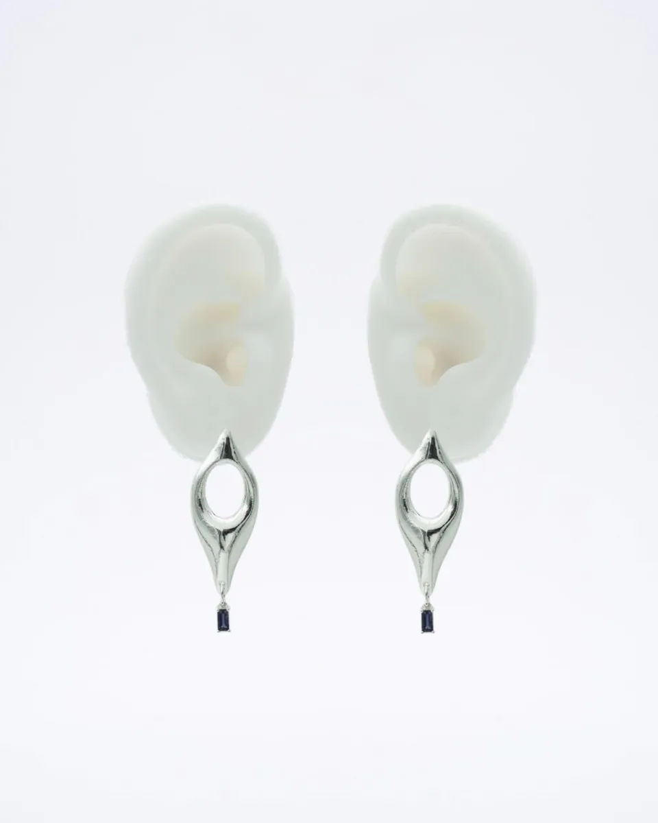 Voodoo Jewels Bold Shapes Leda orecchini argento iolite blu