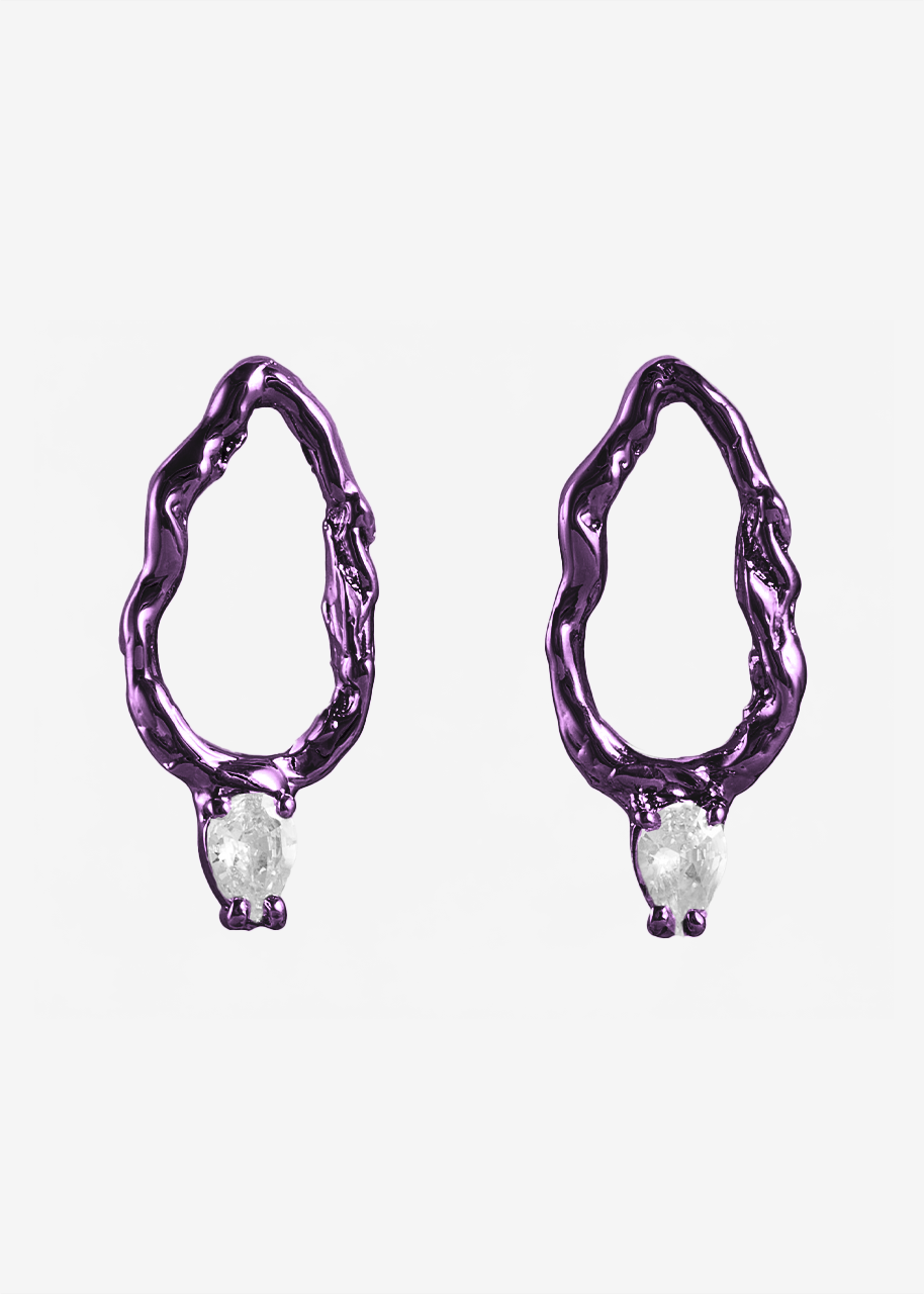 Voodoo Jewels Mini Color Branch orecchini bronzo viola