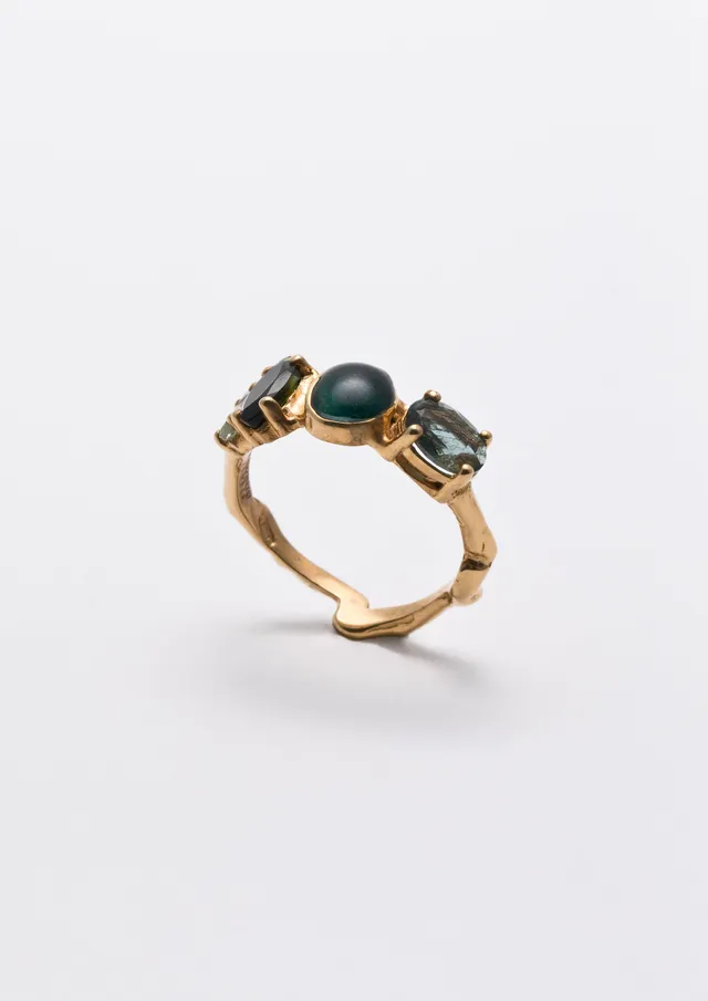 Voodoo Jewels Bold Shapes Radhika anello tormalina oro