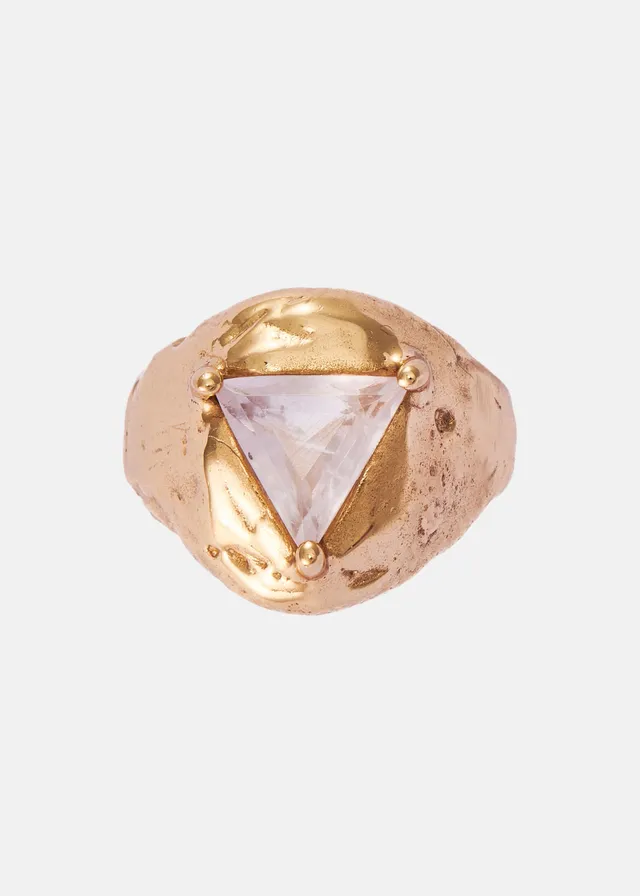 Voodoo Jewels Bold Shapes Iguala anello quarzo rosa triangolo