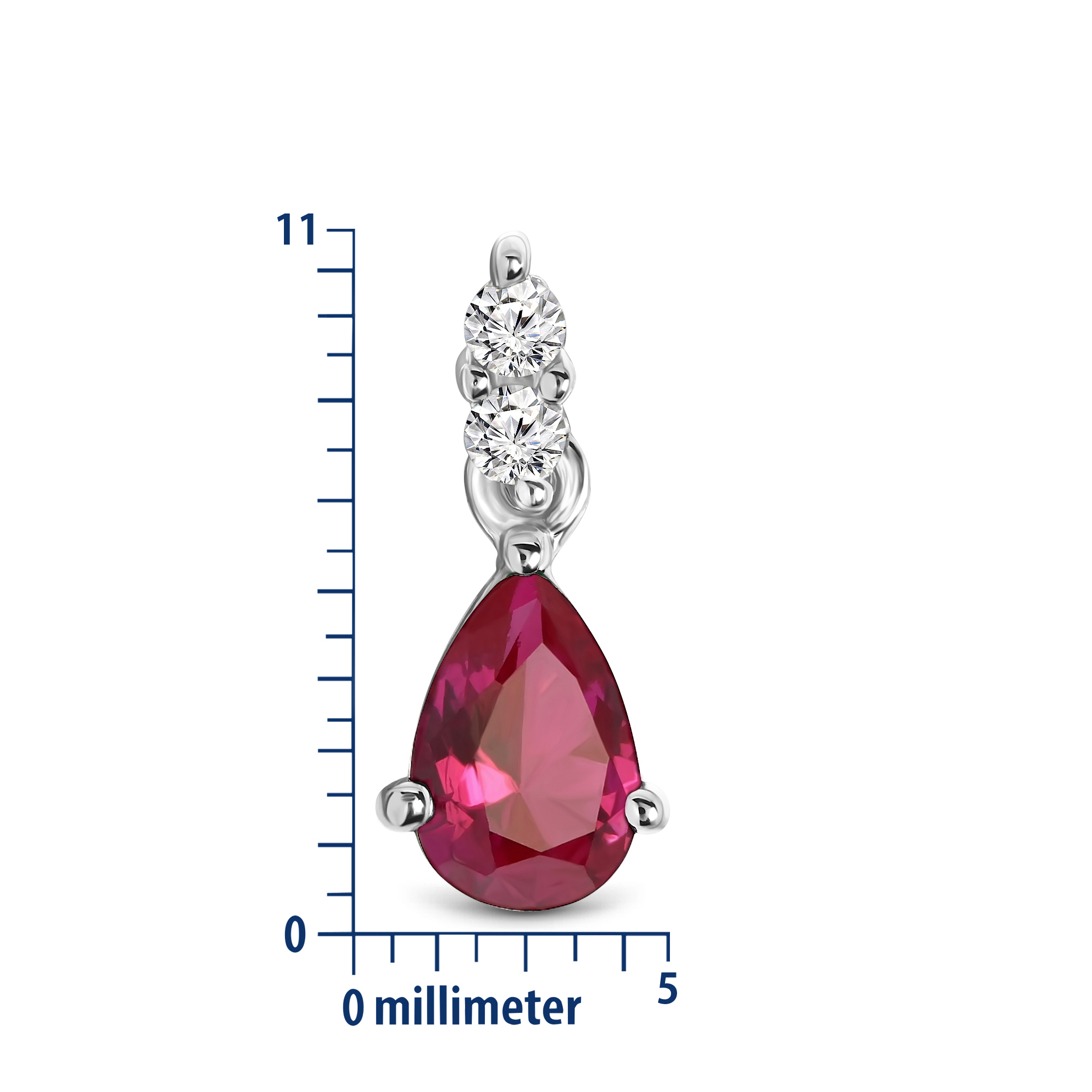 Miore Orecchini oro bianco 9Kt rubino creato rosso