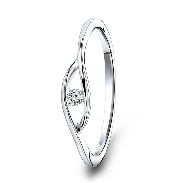 Miore Anello Oro Bianco 9Kt