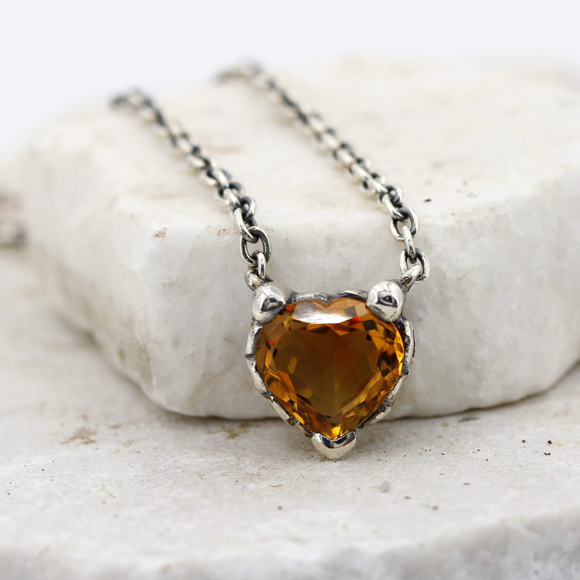 Anna Gioielli Collezione Marte pendente argento quarzo Madera cuore