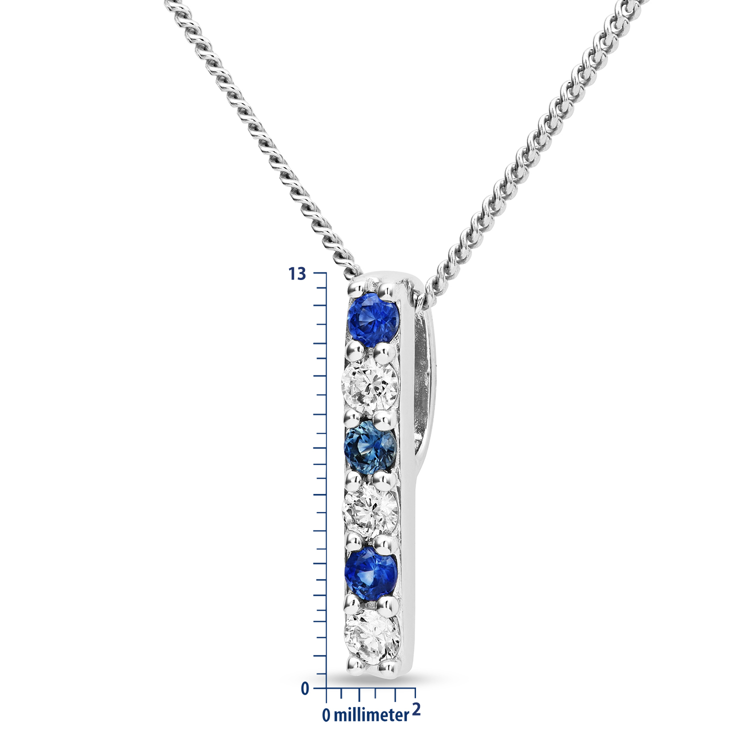 Miore Necklace collana oro bianco 9KT zaffiro