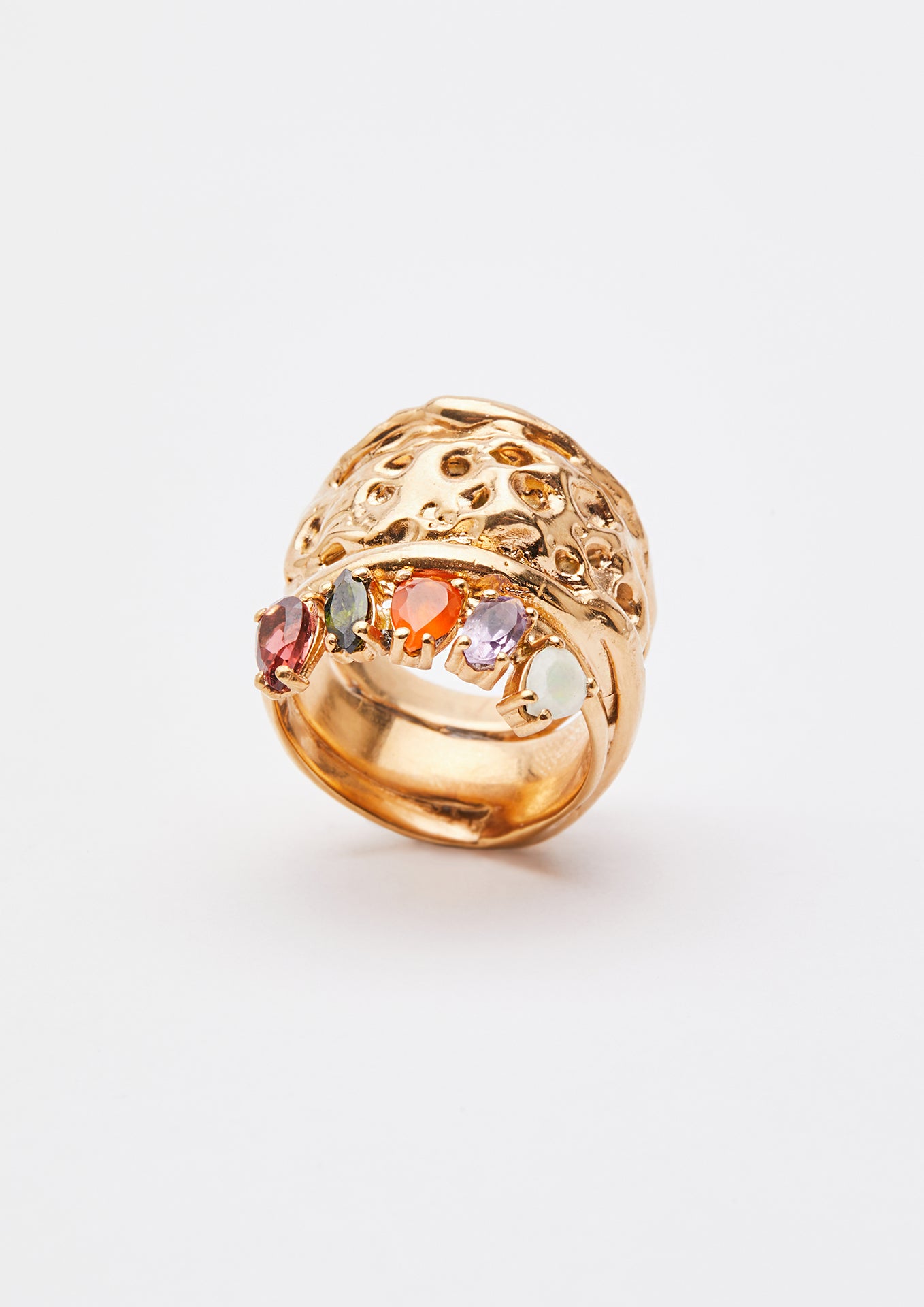 Voodoo Jewels Bold Shapes Regla anello pietre naturali taglia M
