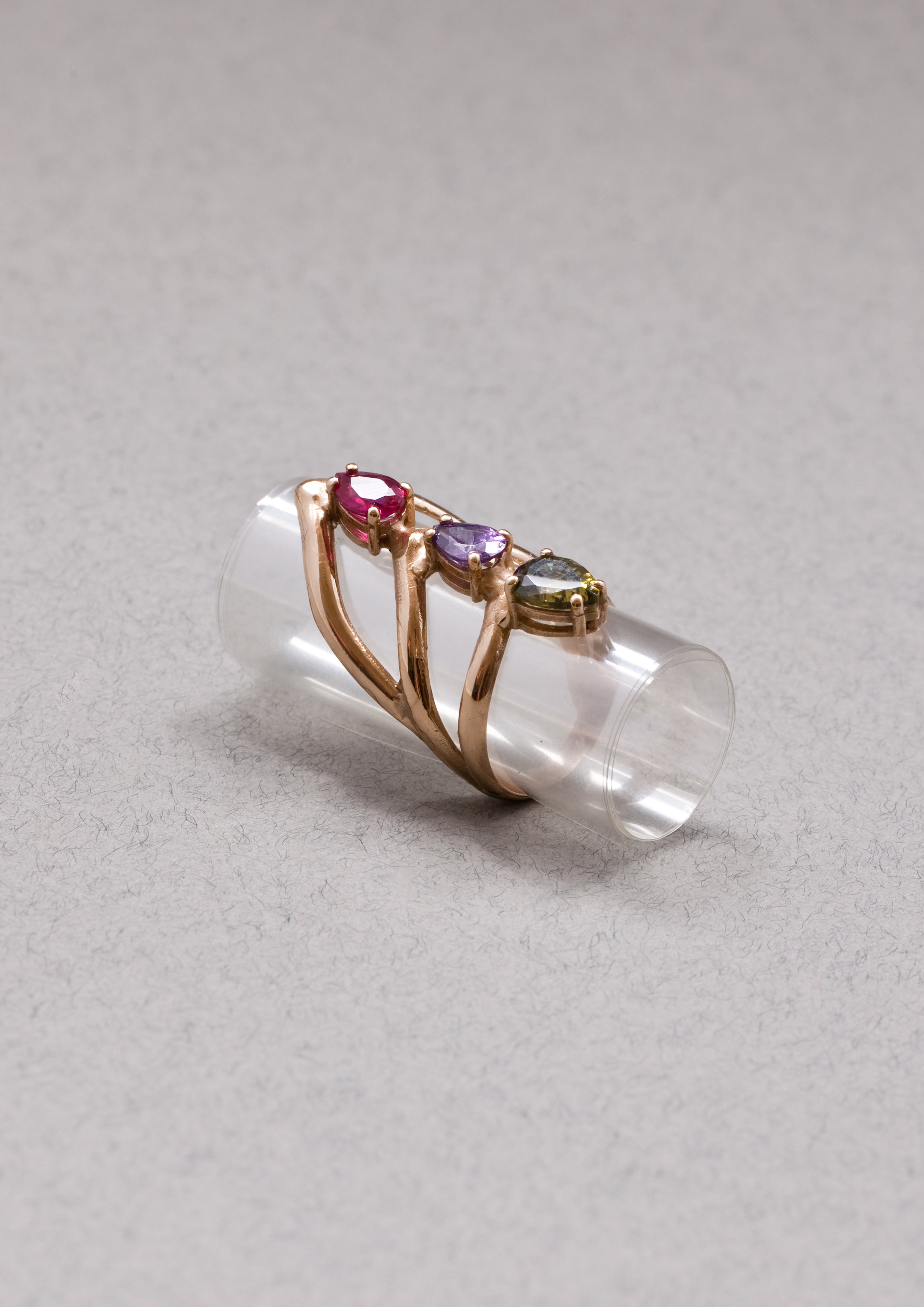 Voodoo Jewels Bold Shapes Pistil Anello Bronzo Pietre Goccia