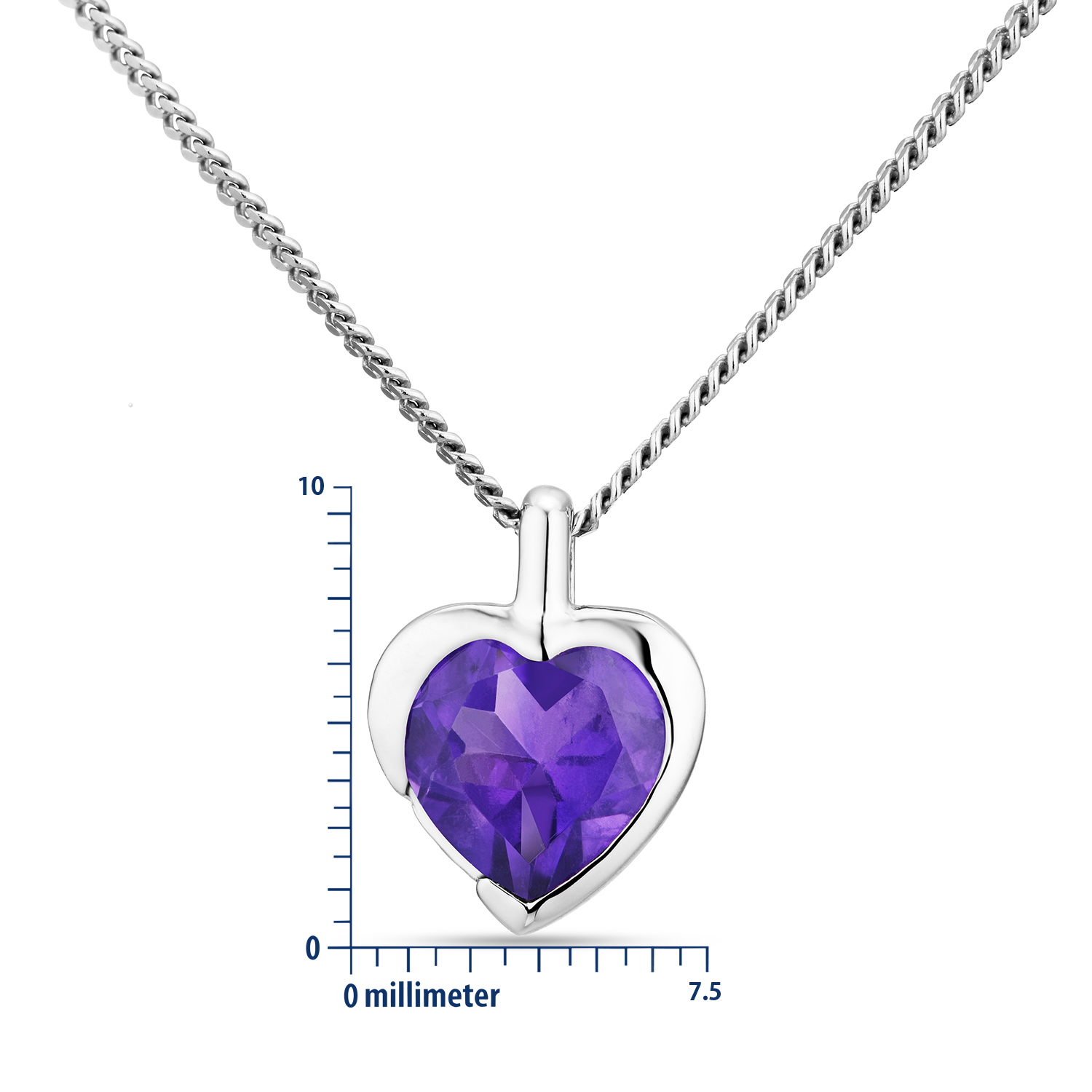 Miore Necklace Collana Oro Bianco 9KT Ametista Viola