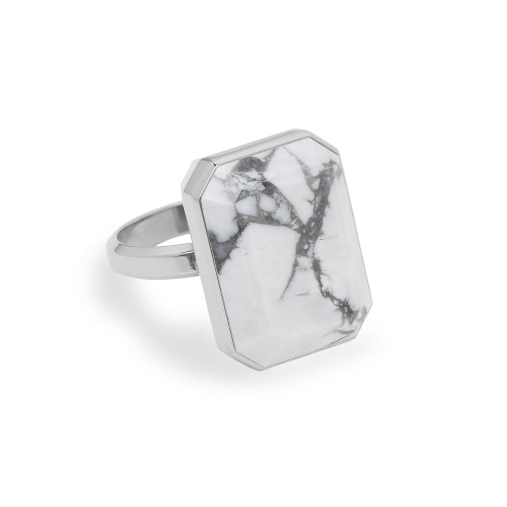 Ringly Luxe Full Moon Anello Smart Howlite Misura 8 Acciaio