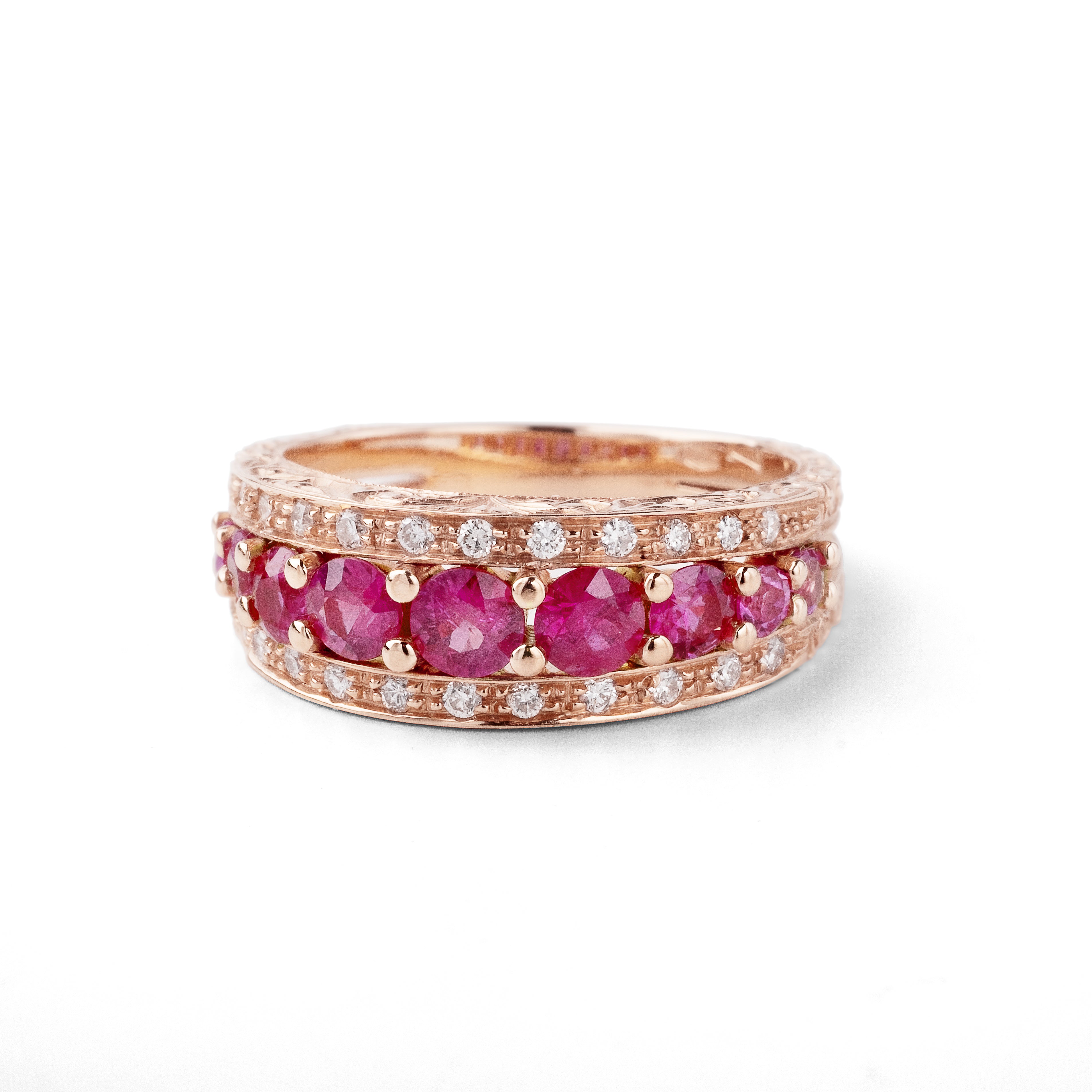 Noi Gioielli Ornato anello oro rosa 18kt rubino 1,44 ct