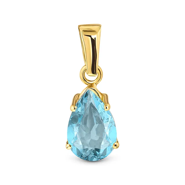 Miore Ciondolo oro giallo 14kt topazio blu