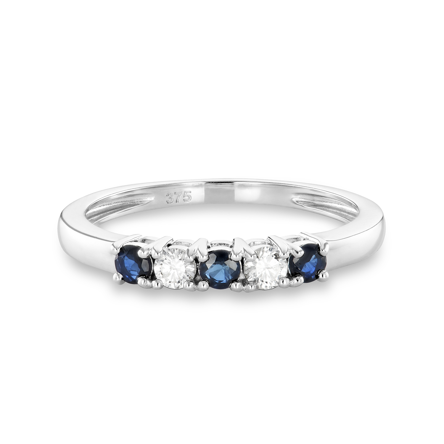 Miore Ring anello oro bianco 9kt zaffiro naturale