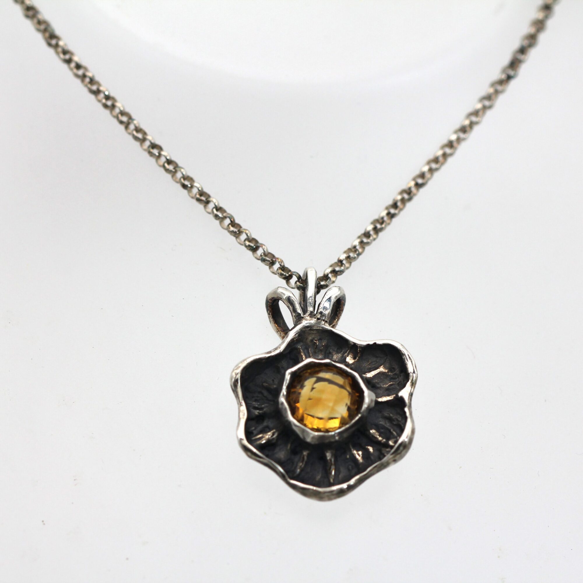 Anna Gioielli Winter Flower pendente argento quarzo citrino