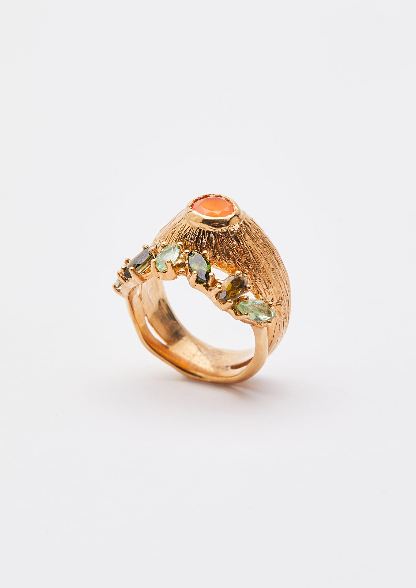 Voodoo Jewels Bold Shapes Ogoun anello corniola tormaline
