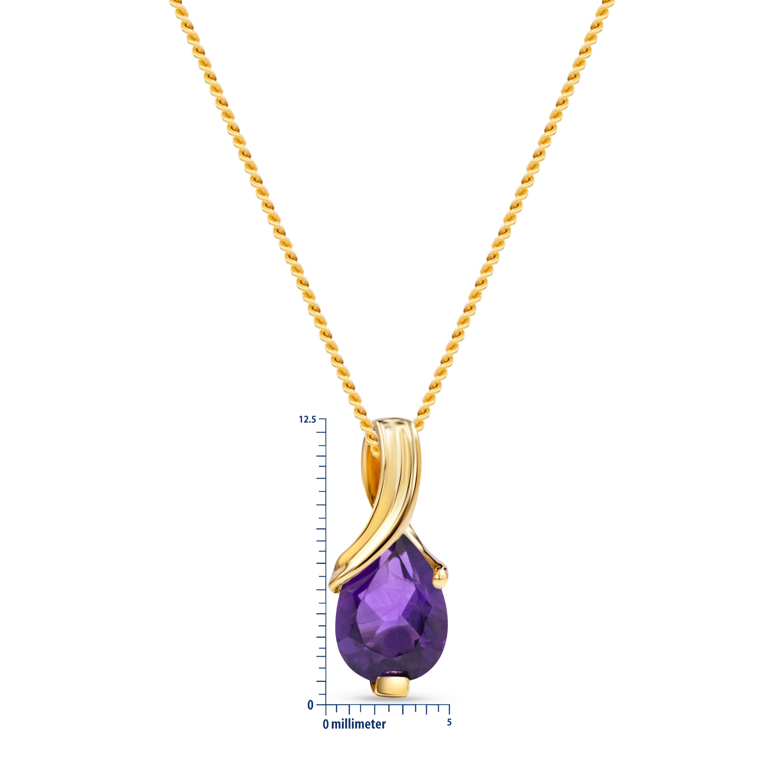 Miore Collana Oro Giallo 9Kt Ametista