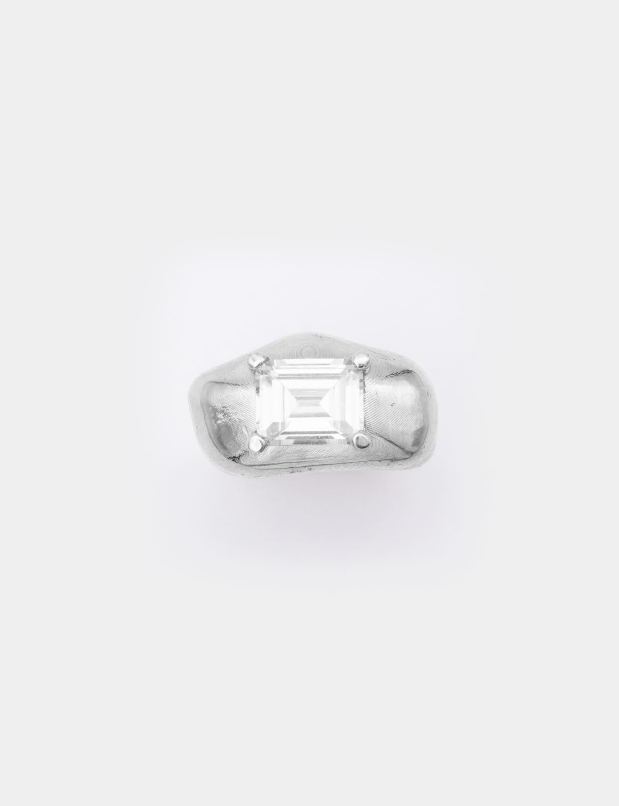 Voodoo Jewels Bold Shapes Supernova anello argento pietra bianca M