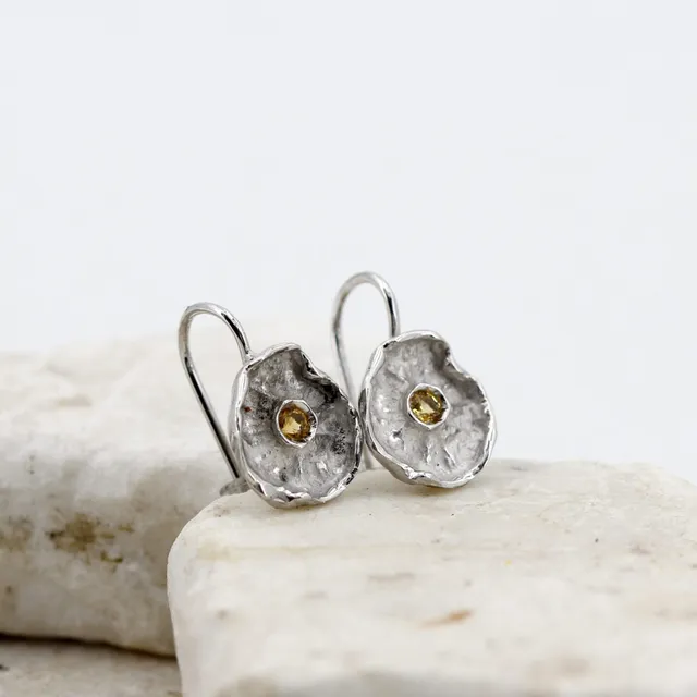 Anna Gioielli Winter Flower Orecchini Argento Citrino Small