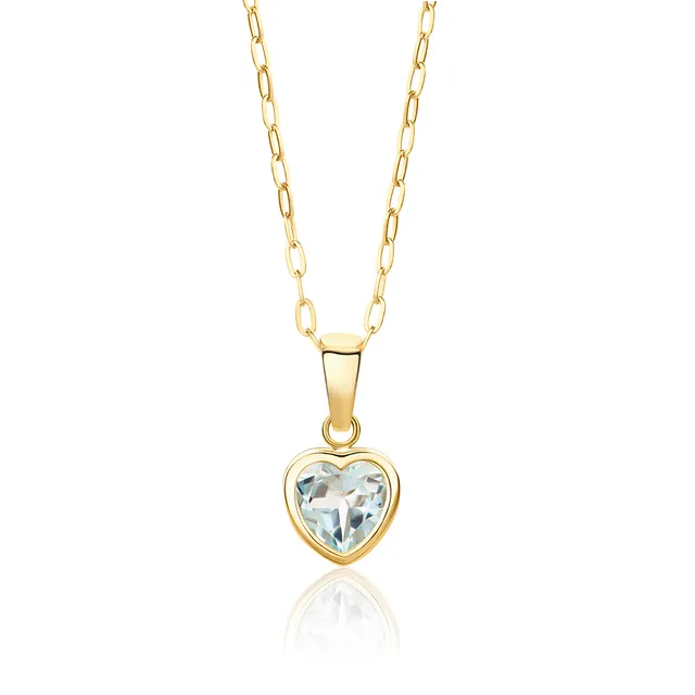 Miore Collana Oro Giallo 9KT Topazio Blu