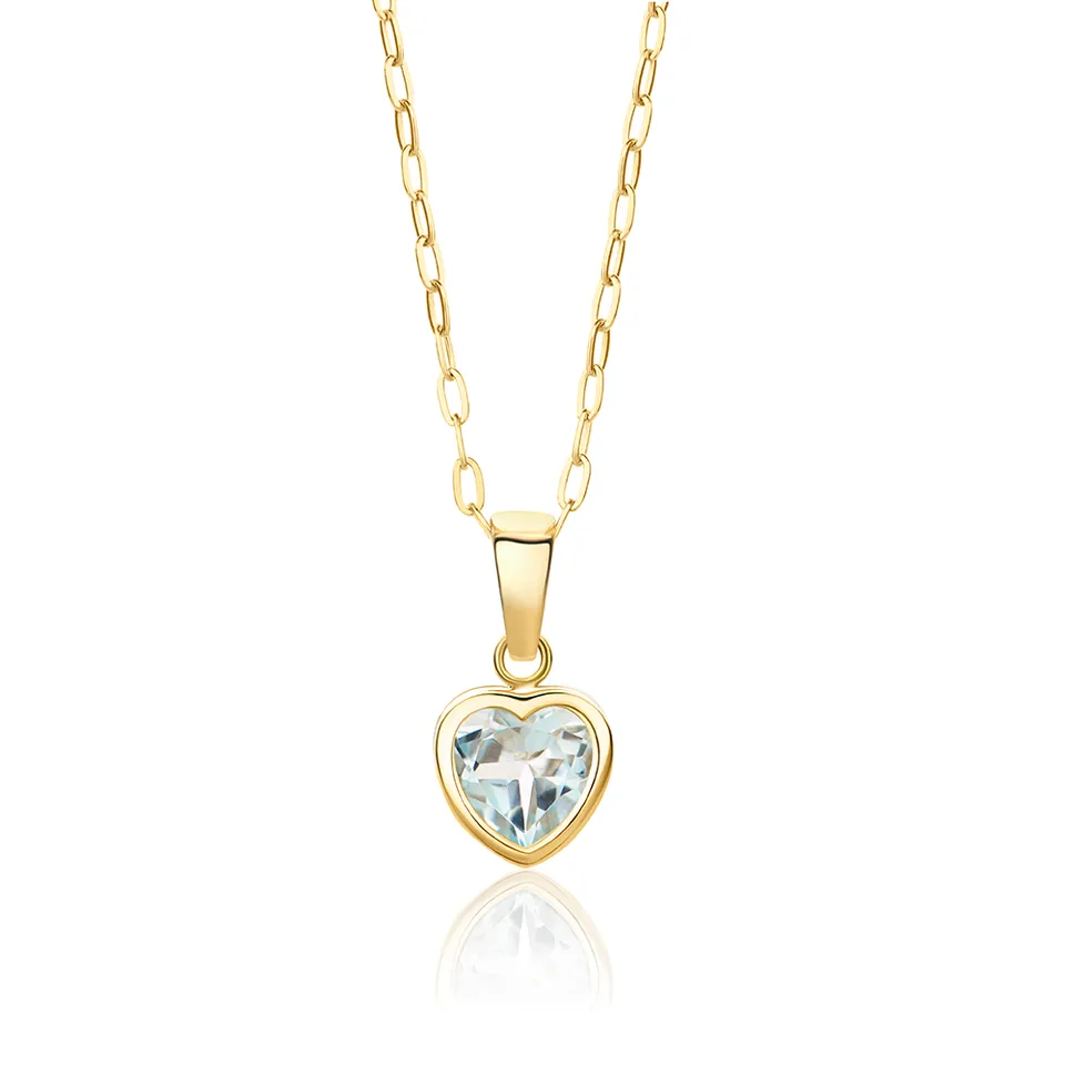 Miore Collana Oro Giallo 9KT Topazio Blu