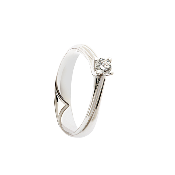 Polello Sì Lo Voglio Solitario anello oro diamante