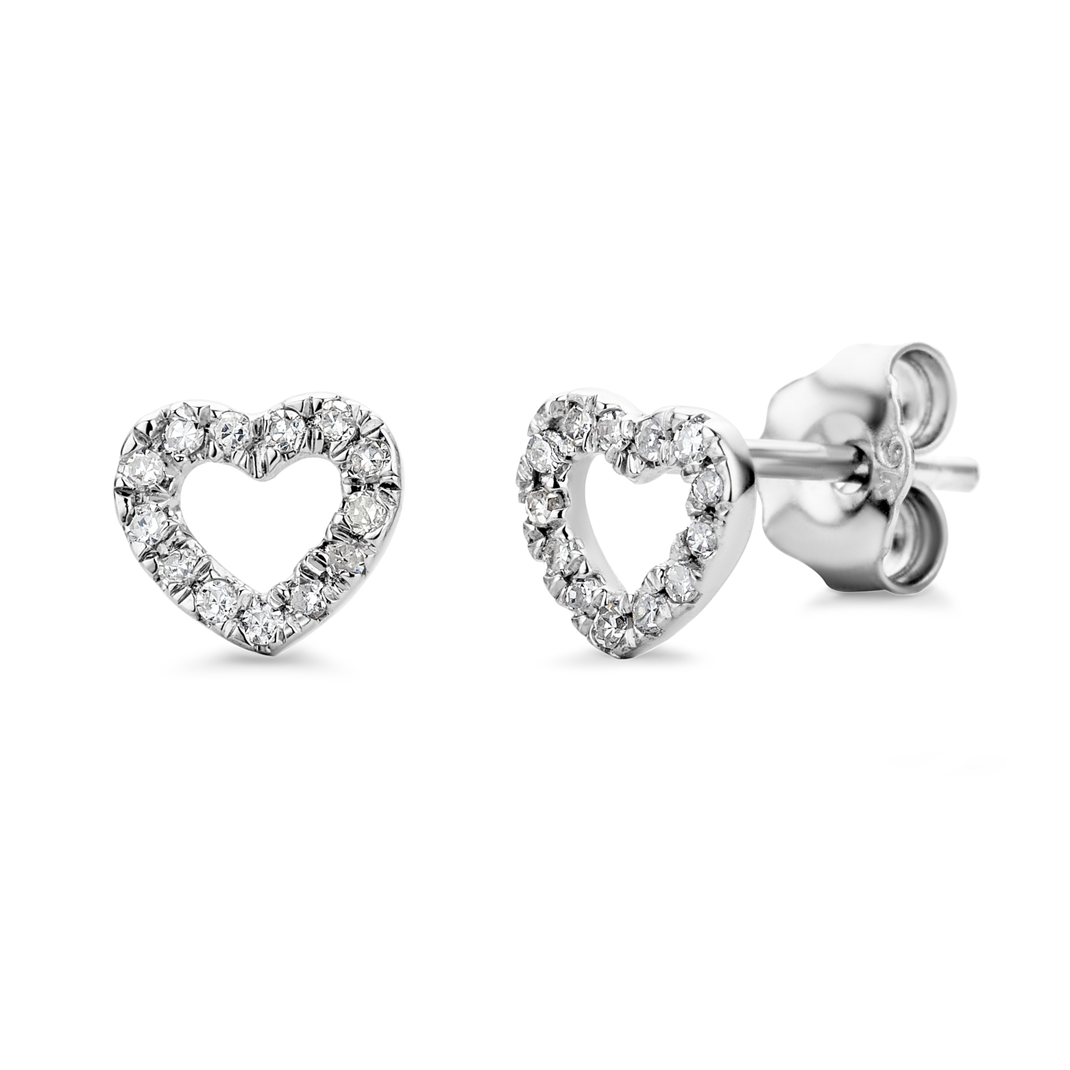 Miore Orecchini Oro Bianco 9Kt Classici Lisci