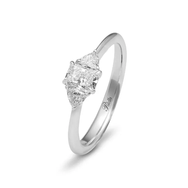 Polello Sì, Lo Voglio anello platino diamante radiant