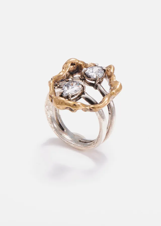 Voodoo Jewels Bold Shapes Elide anello bronzo misura M