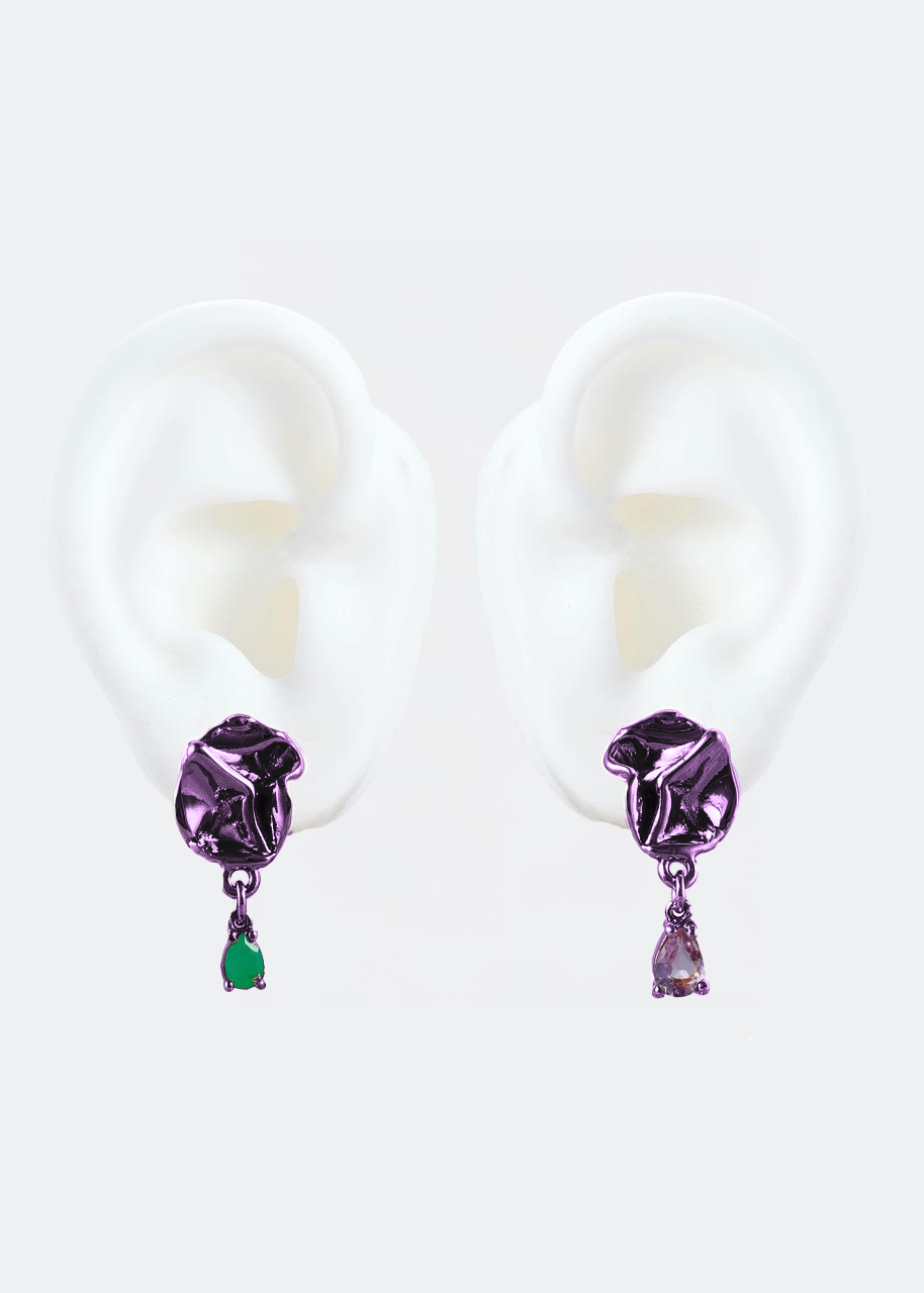 Voodoo Jewels Mini Color Izamal orecchini bronzo viola