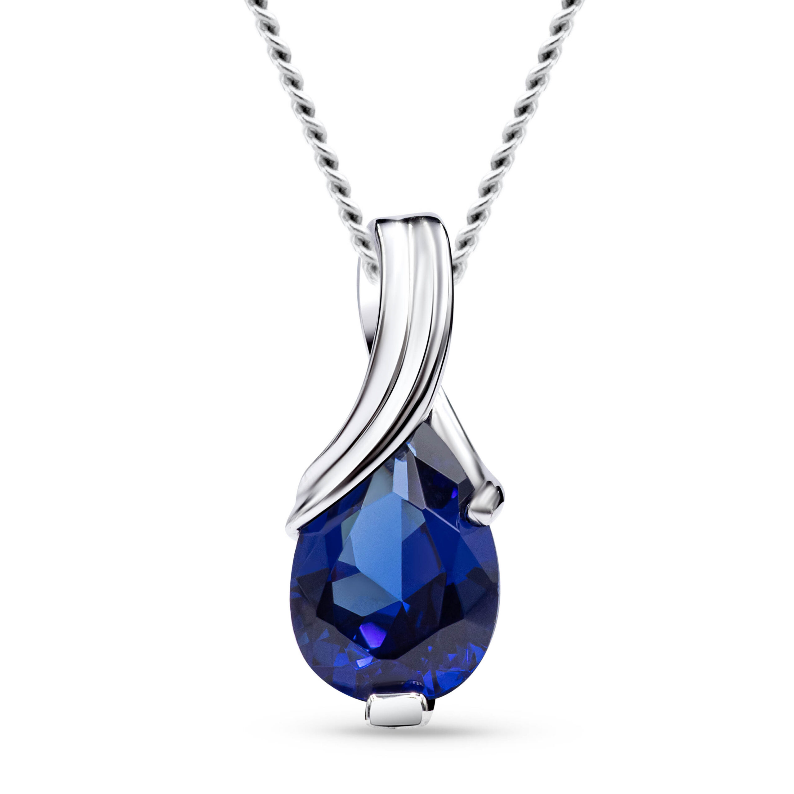 Miore Necklace collana oro bianco 9kt zaffiro creato