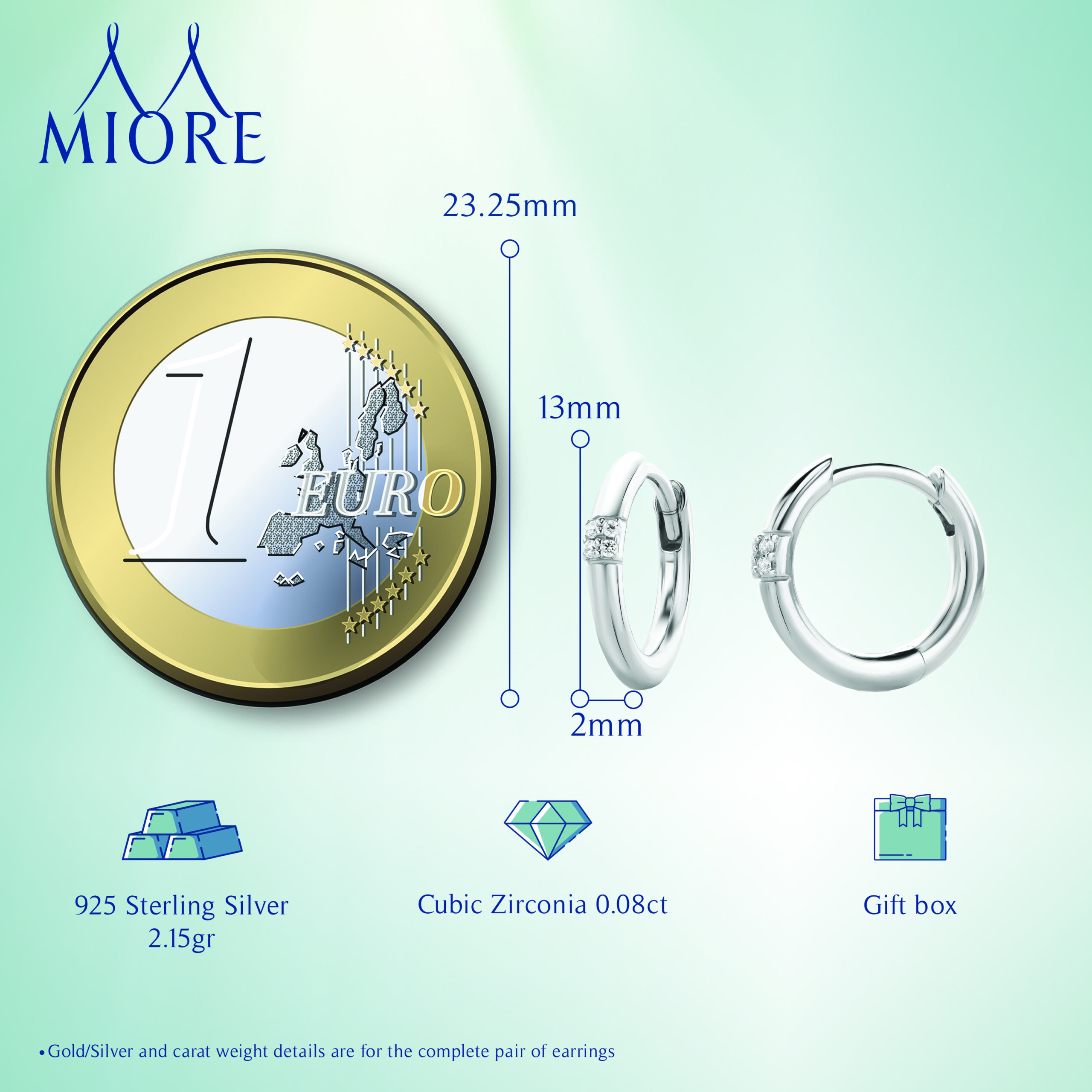 Miore Earrings orecchini argento 925 zirconia