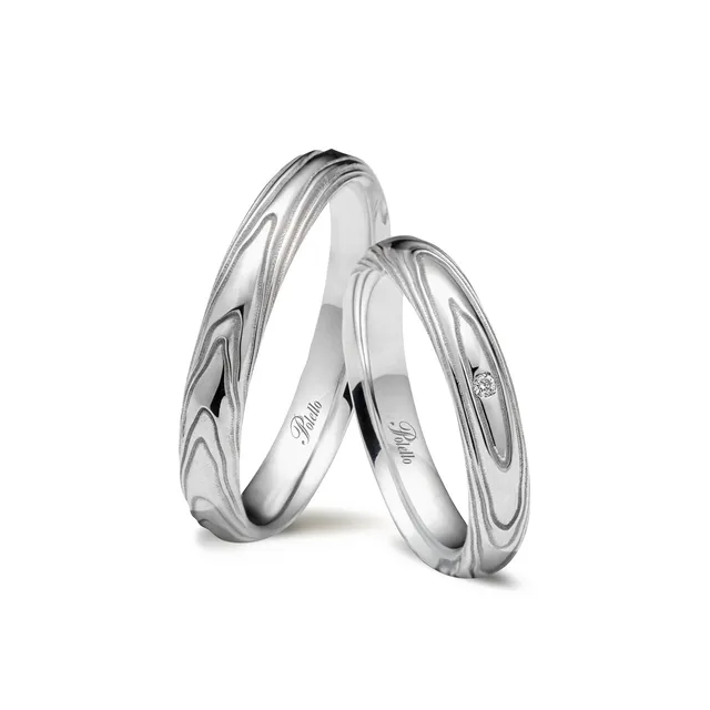 Polello Si Lo Voglio fede oro bianco e diamante