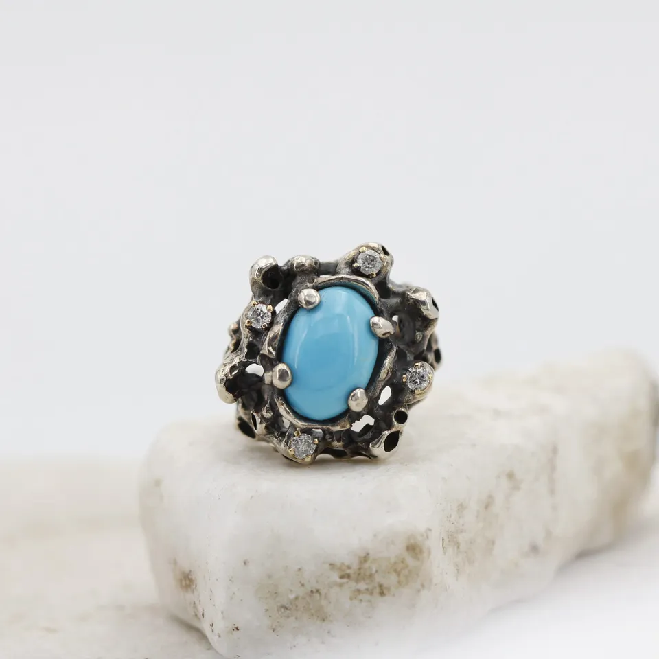 Anna Gioielli Jolly Jewels anello turchese 4 diamanti grey