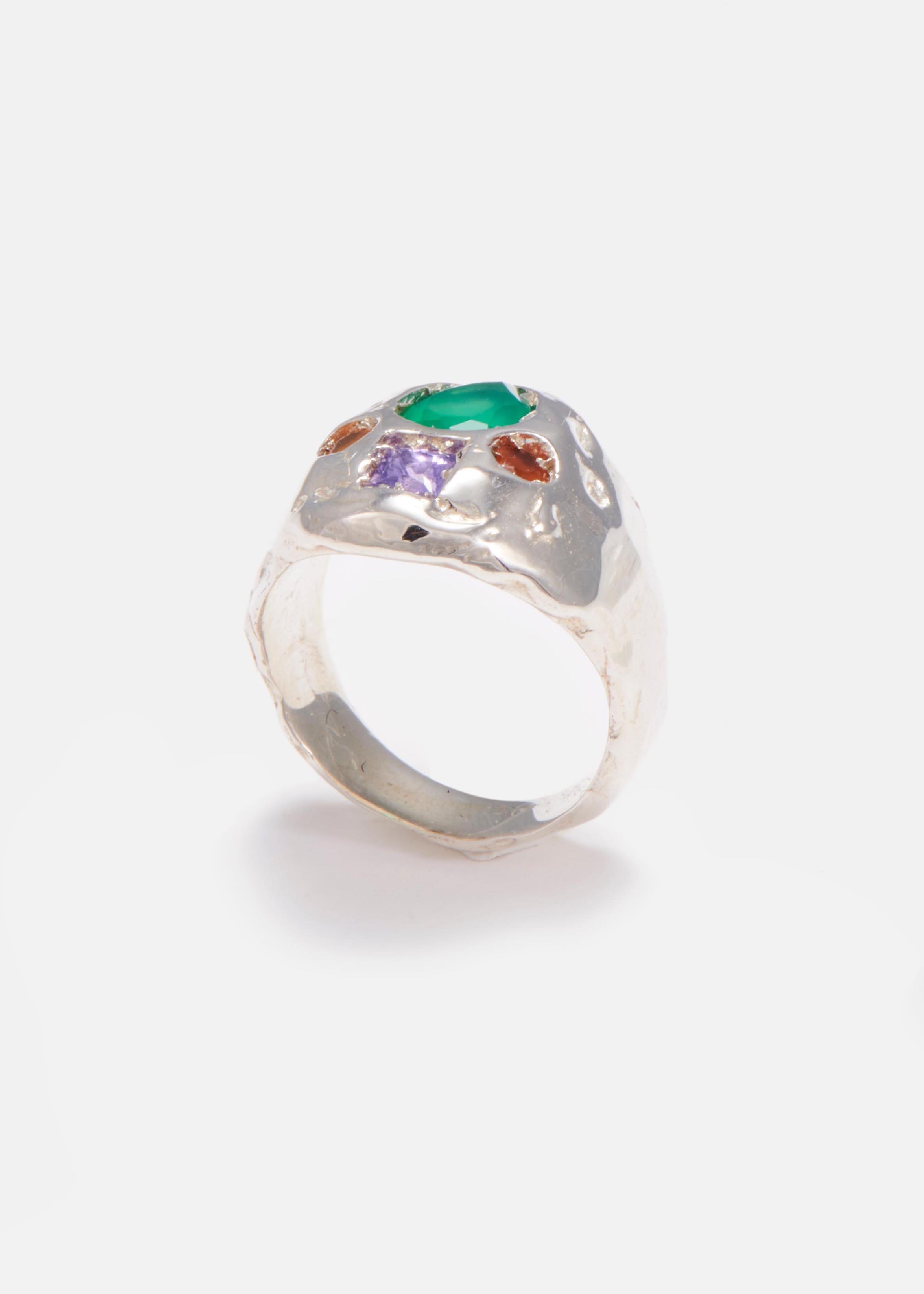 Voodoo Jewels Bold Shapes Arteaga anello sigillo in argento