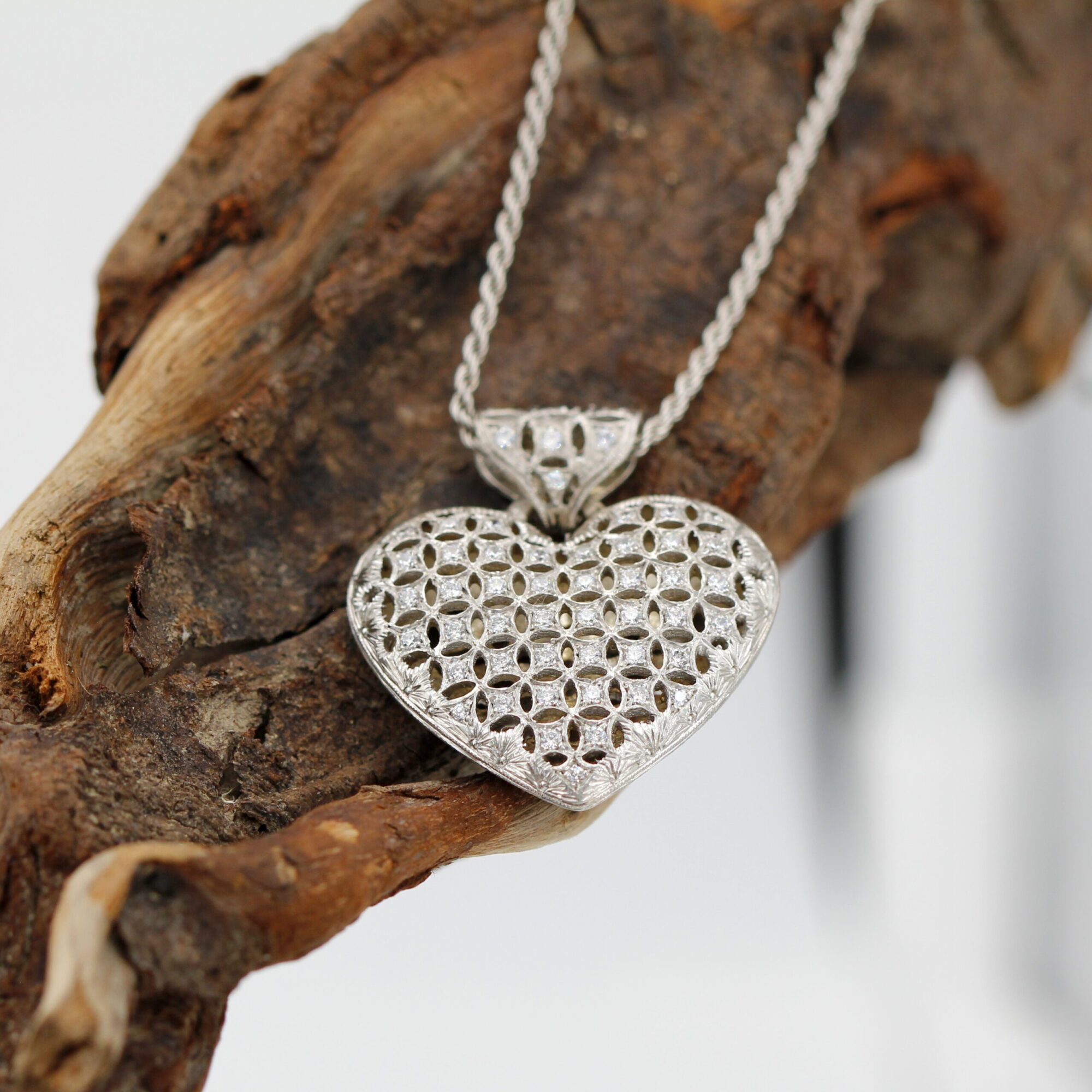 Anna Gioielli Pendenti Collana Cuore Argento 52 Zirconi Corda