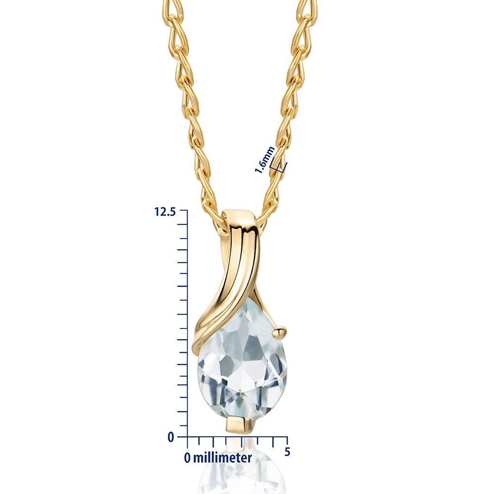 Miore Collana Oro Giallo 9Kt Acquamarina