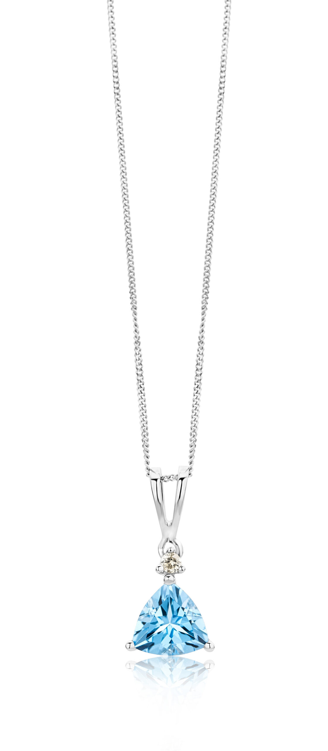 MIORE Collana Oro Bianco 375 Topazio Blu