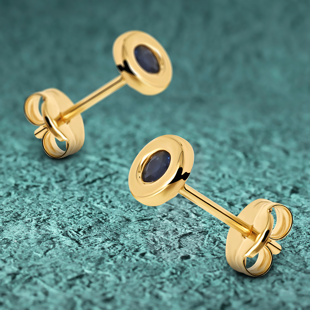 Miore Orecchini Oro Giallo 14KT Zaffiro Creato