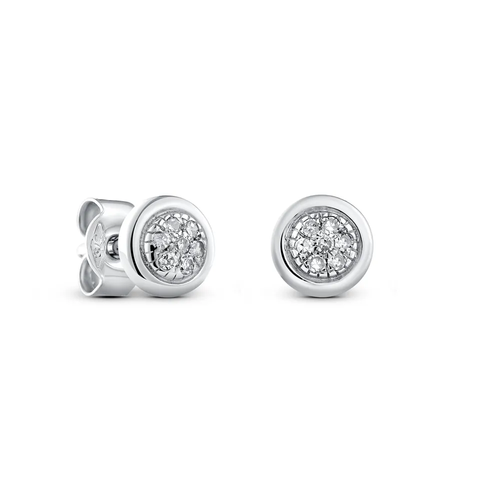 Miore Orecchini Oro Bianco 9Kt 375