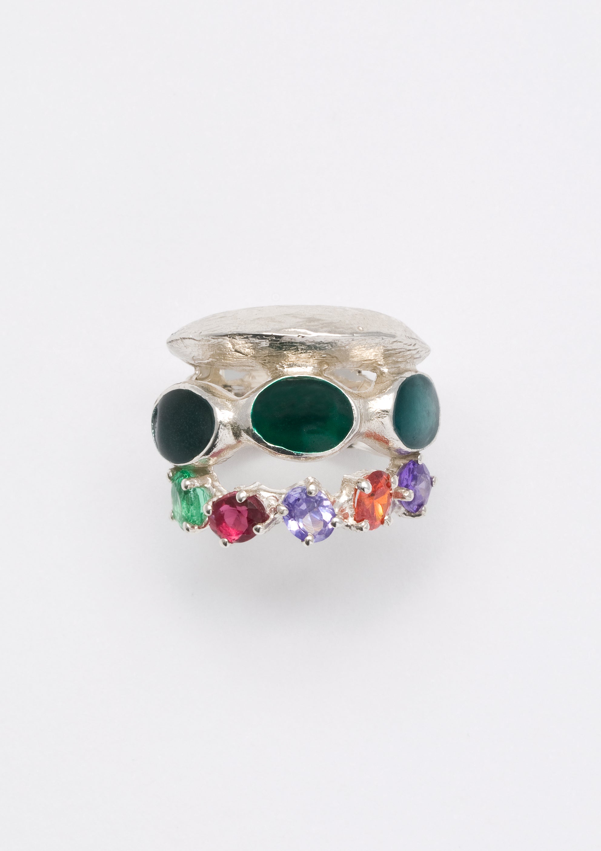 Voodoo Jewels Bold Shapes Sana anello argento pietre glitter