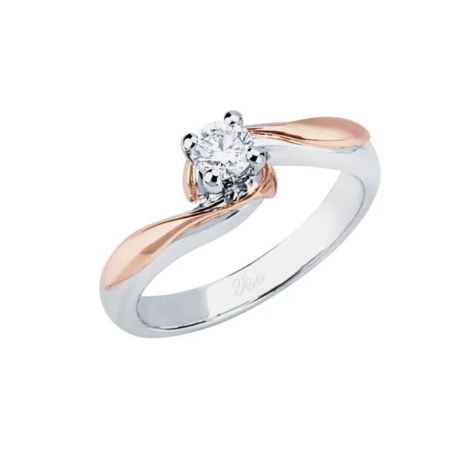 Polello Si Lo Voglio anello solitario platino oro rosa