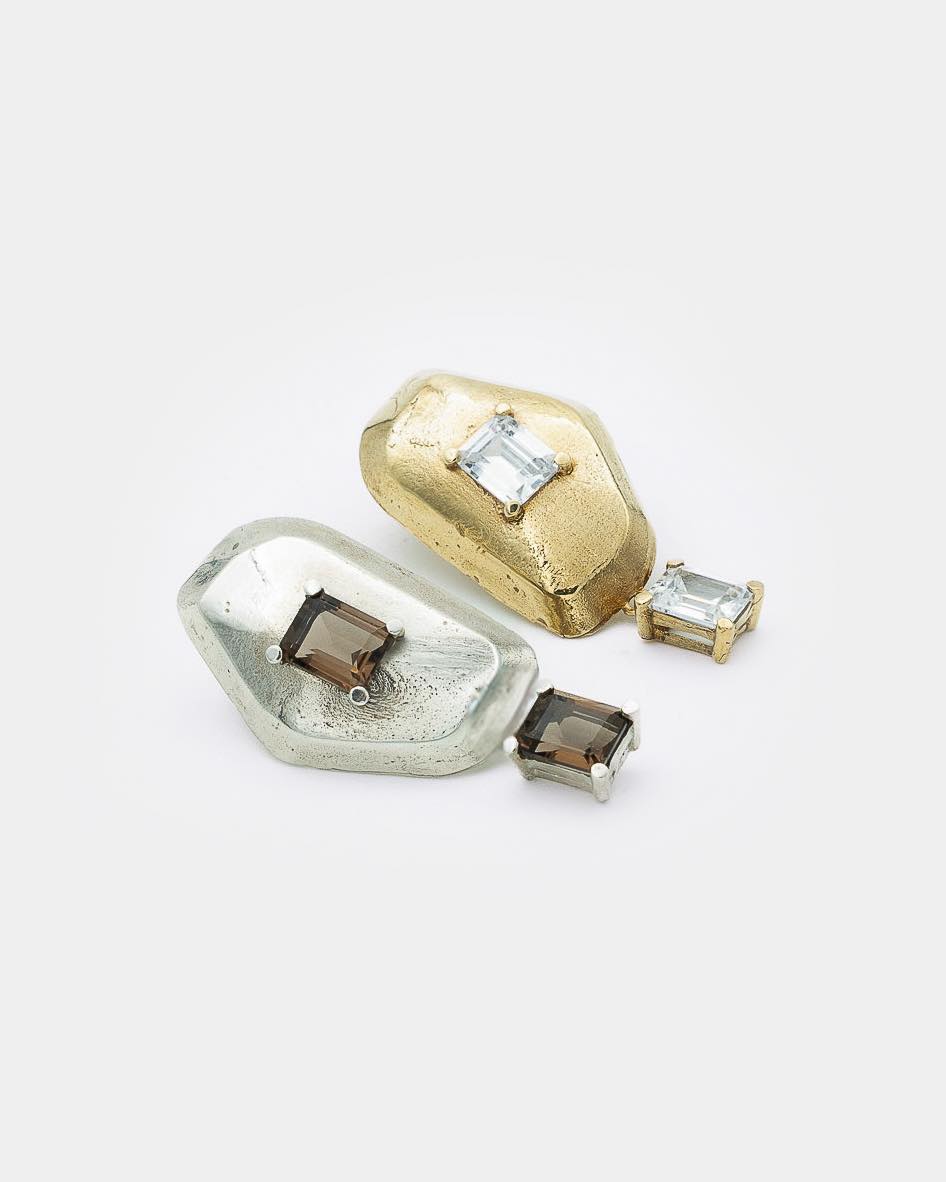 Voodoo Jewels Bold Shapes Dione anello Brone zircone smeraldo