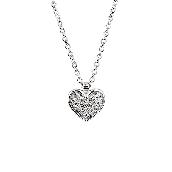 Polello Cuori Collana con Cuore Pavè diamanti oro