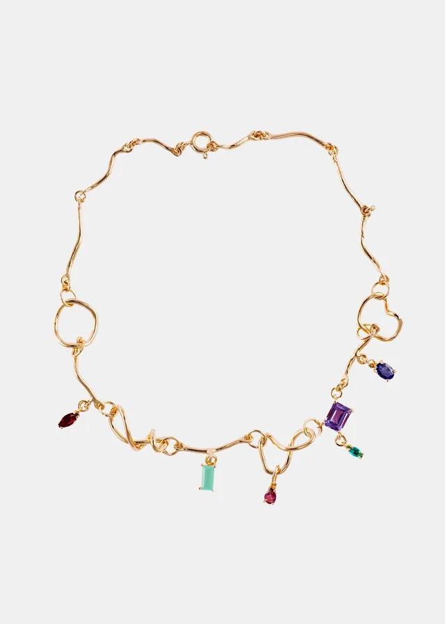 Voodoo Jewels Bold Shapes Sayula collana bronzo dorato charms