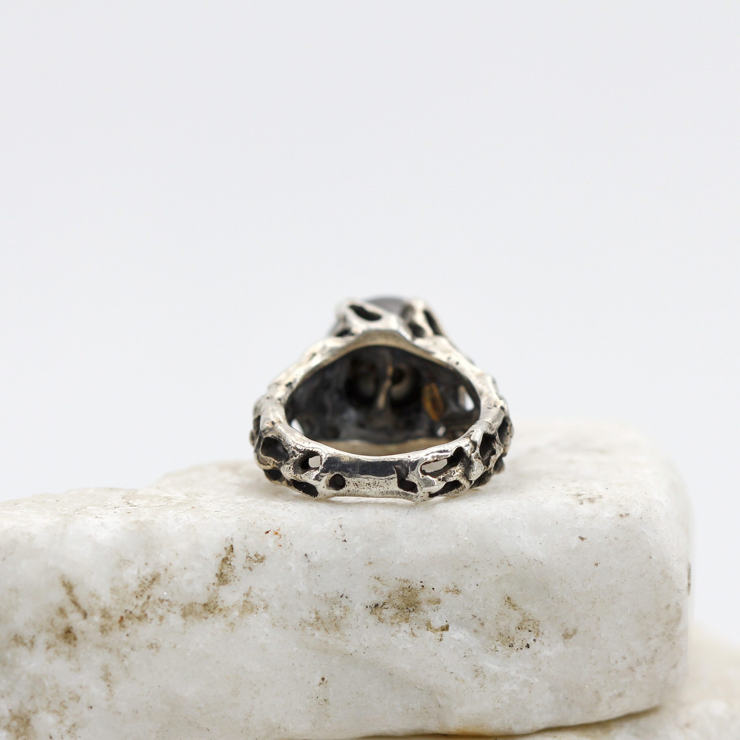 Jolly Jewels anello argento oro perla Tahiti 11 mm diamanti