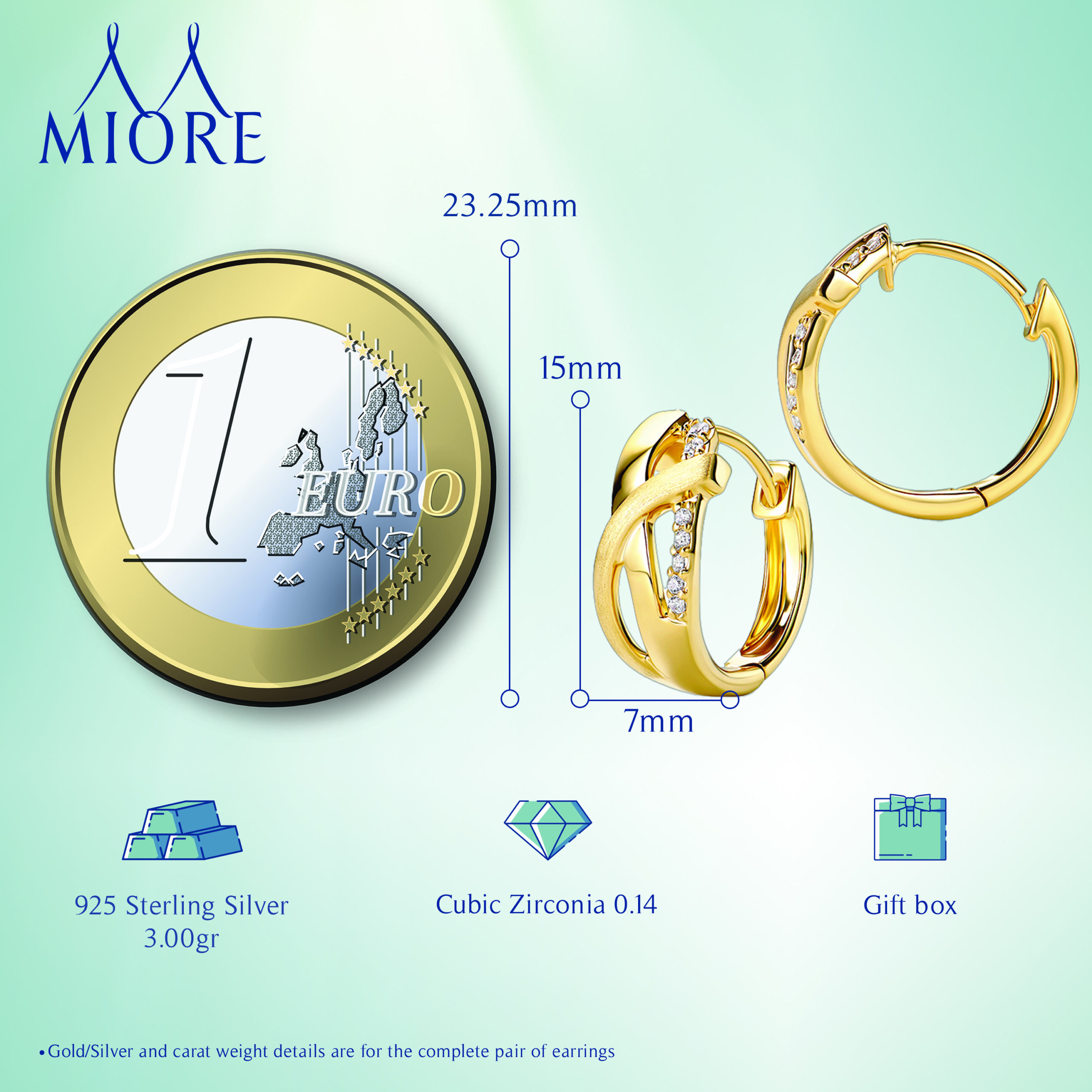Miore Earrings Orecchini argento 925 placcato oro