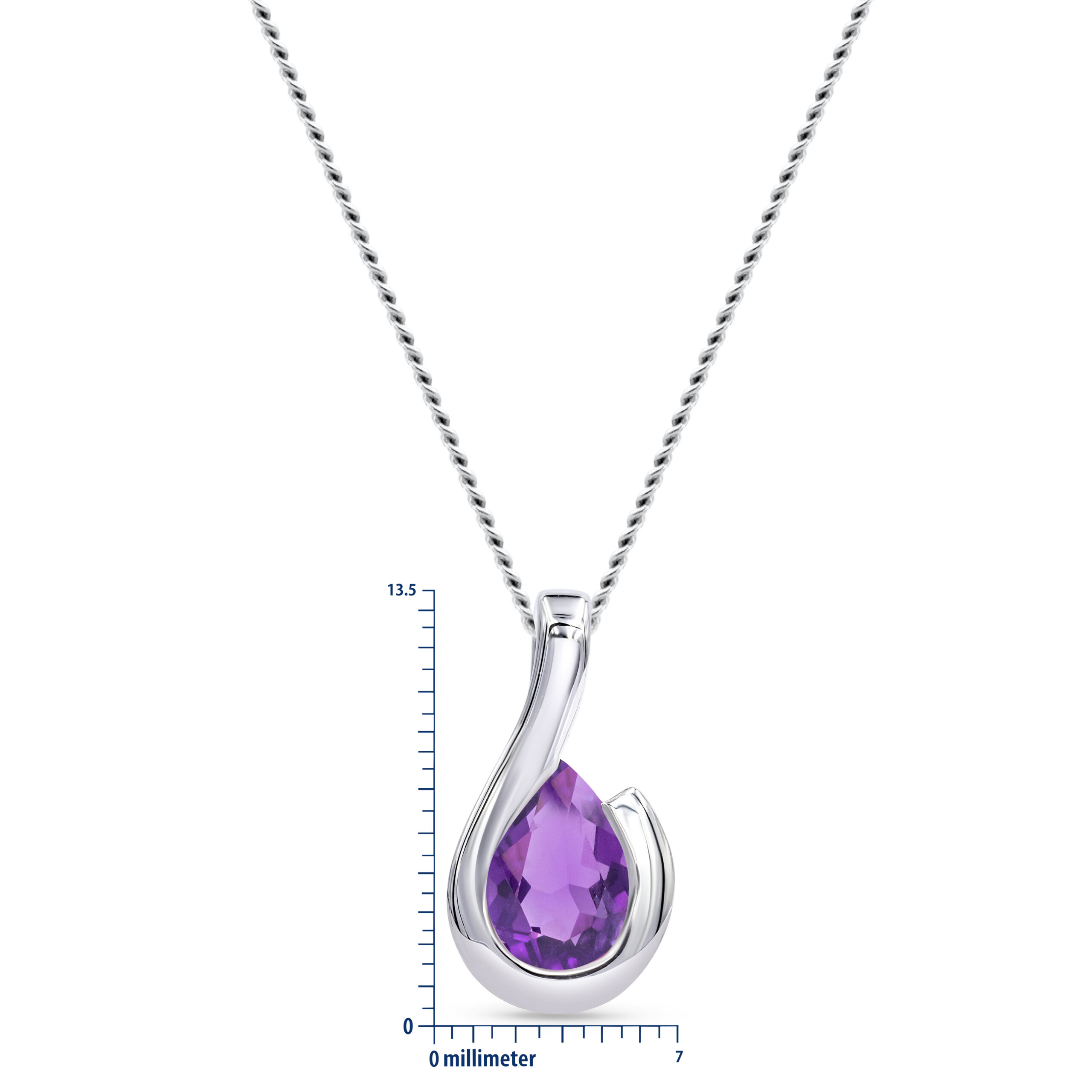 Miore Collana Oro Bianco 9Kt 375 Ametista