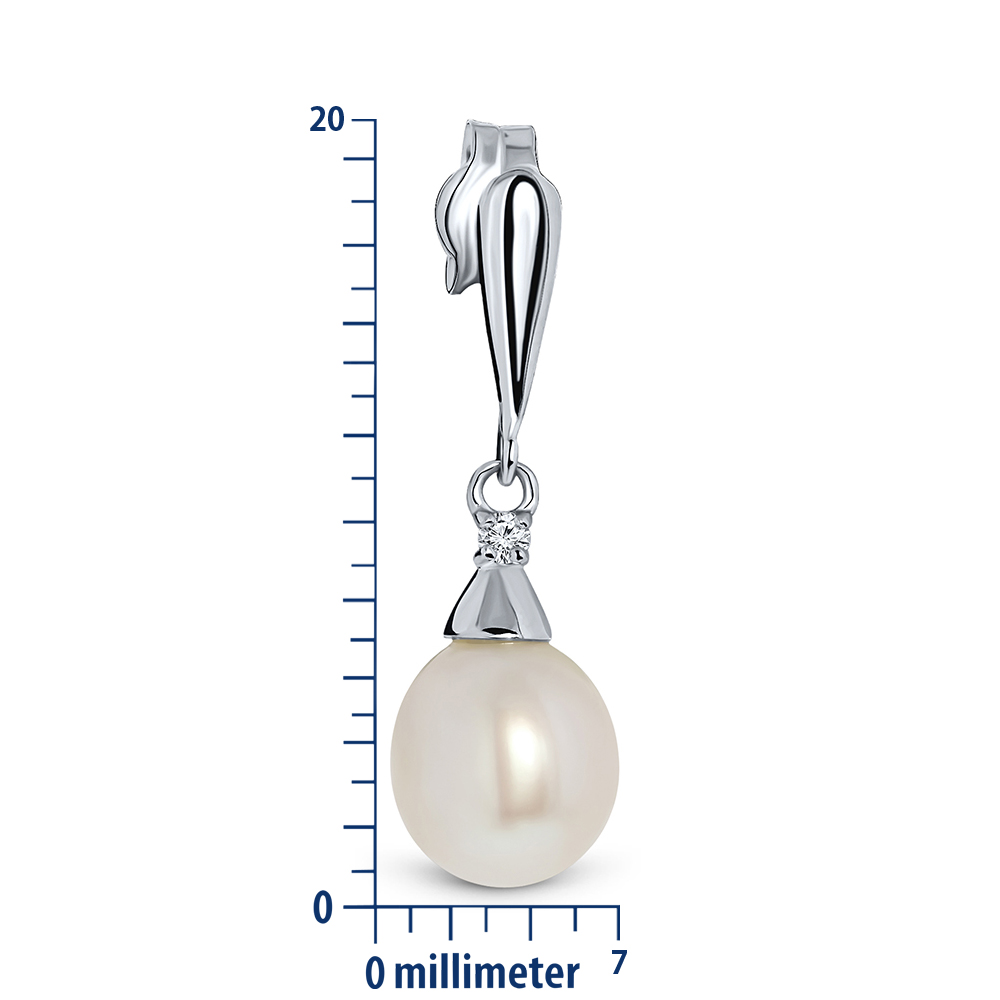 Miore Orecchini Oro Bianco 9Kt Perla Acqua Dolce