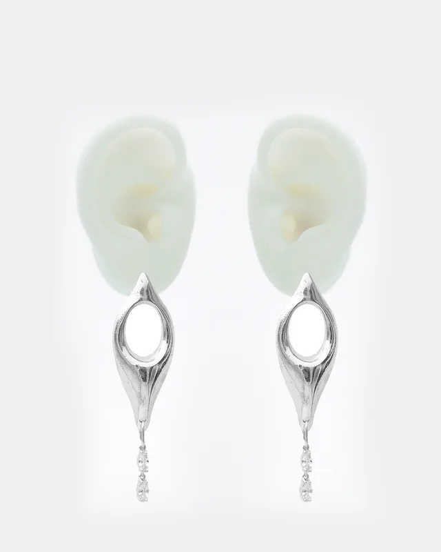 Voodoo Jewels Bold Shapes Ananke Orecchini Argento Zirconi