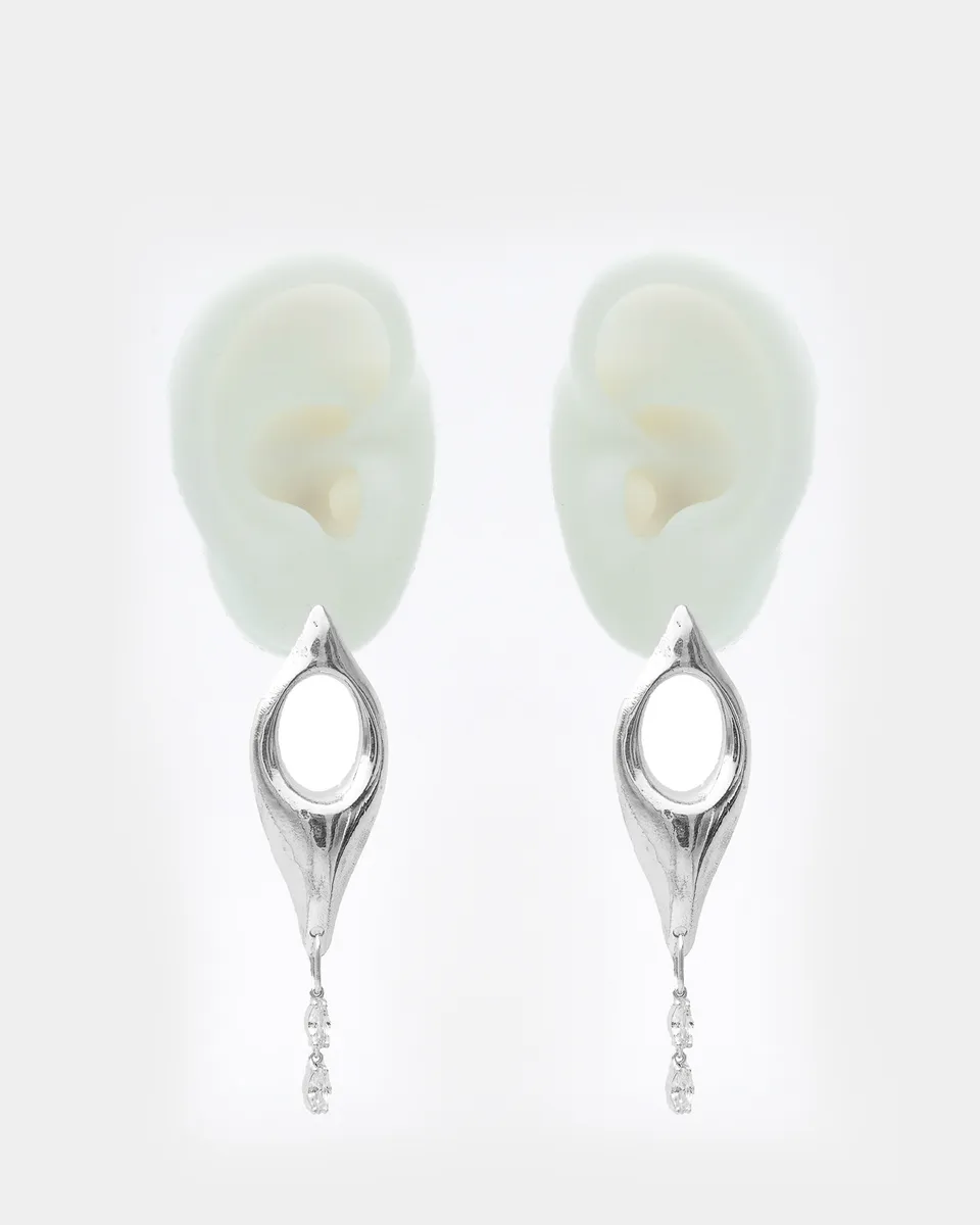 Voodoo Jewels Bold Shapes Ananke Orecchini Argento Zirconi